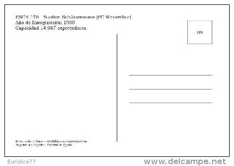 Stadion Schützenwiese (FC Winterthur,Switzerland) Postcard - Size: 15x10 Cm. Aprox - Fútbol