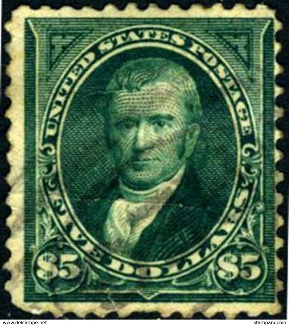 US #278 Used $5 Marshall Of 1895 - Used Stamps
