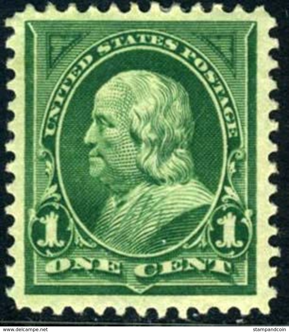 US #279 XF Mint Hinged 1c Franklin From 1898 - Unused Stamps