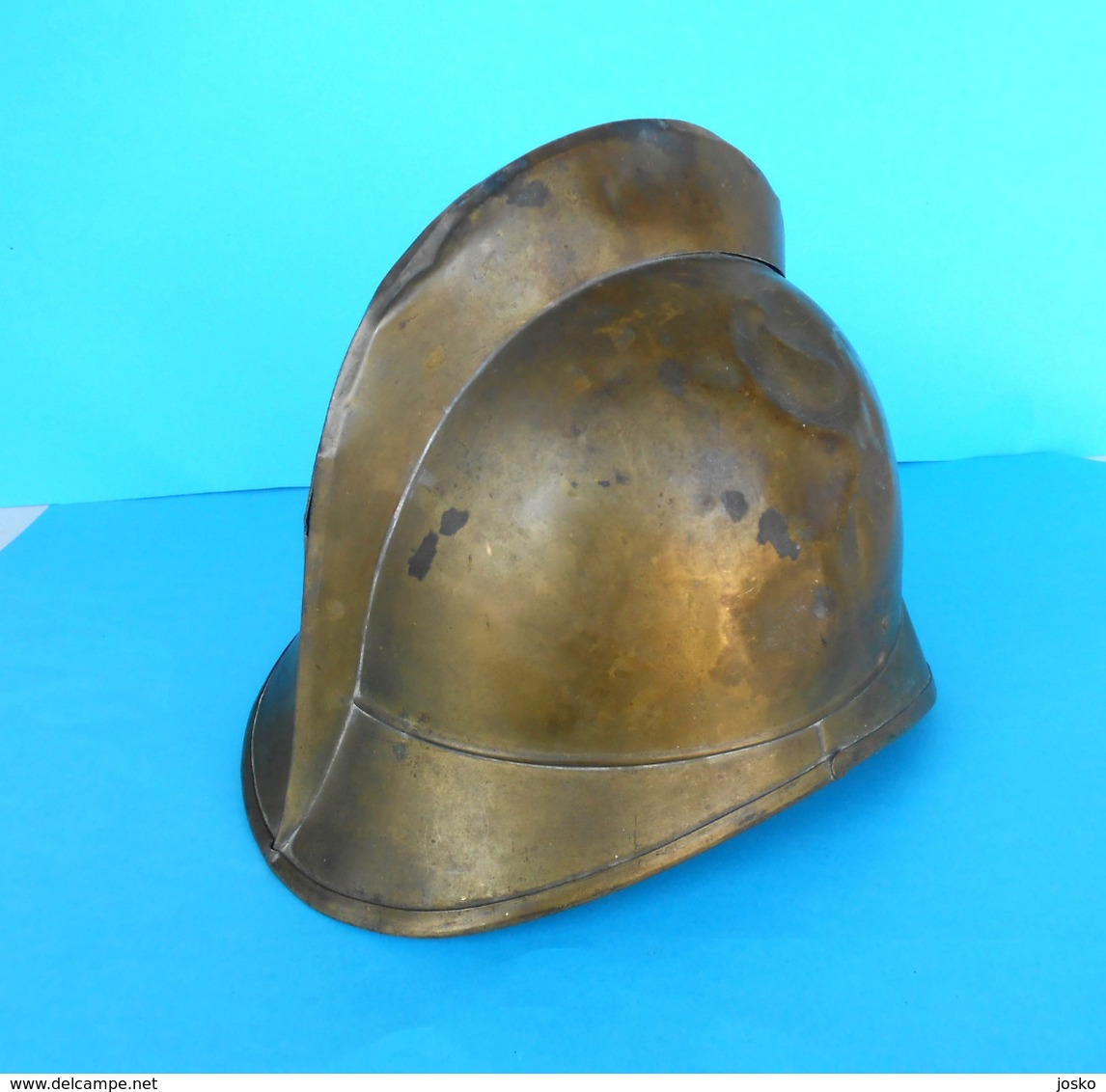 ANTIQUE FIRE HELMET 1900s Ancien Casque De Pompier Feuerwehrhelm Elmetto Antincendio Fire Department Pompiers Feuerwehr - Firemen