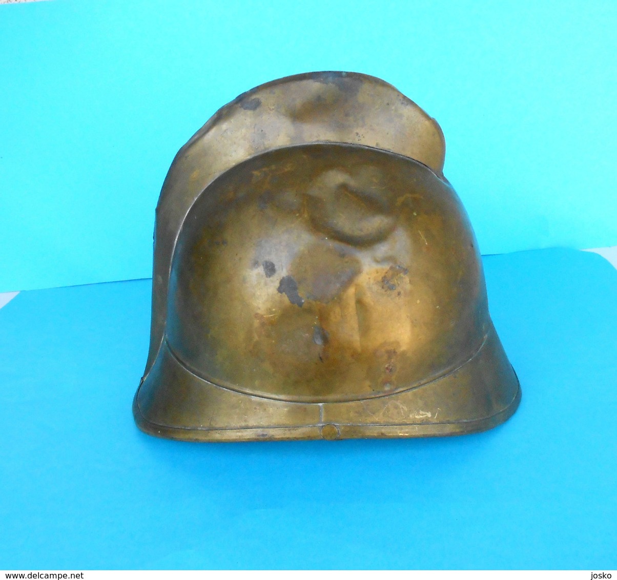 ANTIQUE FIRE HELMET 1900s Ancien Casque De Pompier Feuerwehrhelm Elmetto Antincendio Fire Department Pompiers Feuerwehr - Firemen