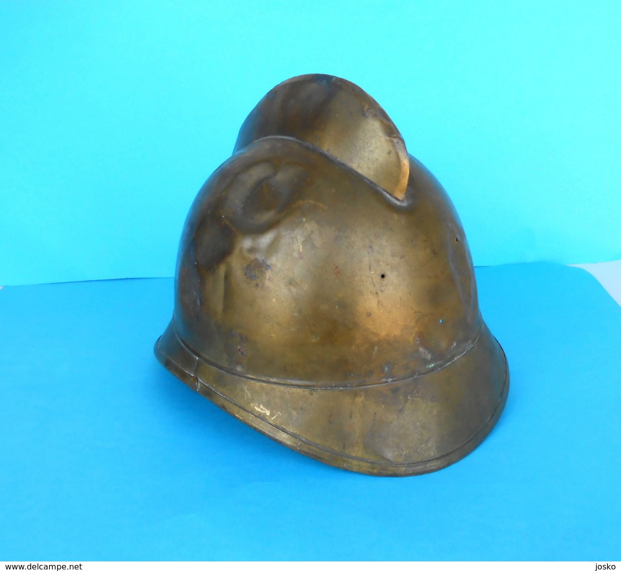 ANTIQUE FIRE HELMET 1900s Ancien Casque De Pompier Feuerwehrhelm Elmetto Antincendio Fire Department Pompiers Feuerwehr - Firemen