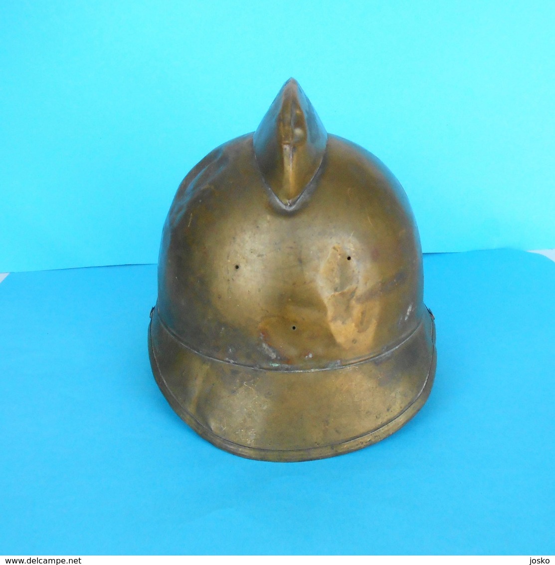 ANTIQUE FIRE HELMET 1900s Ancien Casque De Pompier Feuerwehrhelm Elmetto Antincendio Fire Department Pompiers Feuerwehr - Firemen