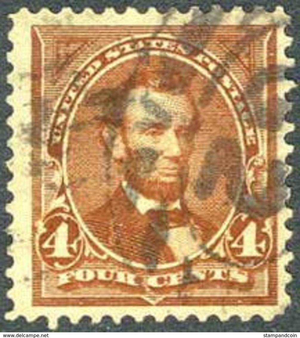 US #280b  XF  USED   4c Lincoln 1898 Issue - Used Stamps