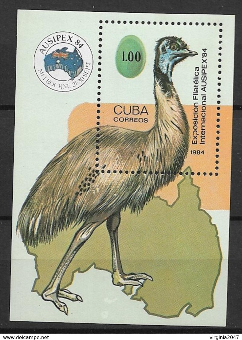 1984 Cuba Fauna Avestruz Block Nuevo - Struzzi