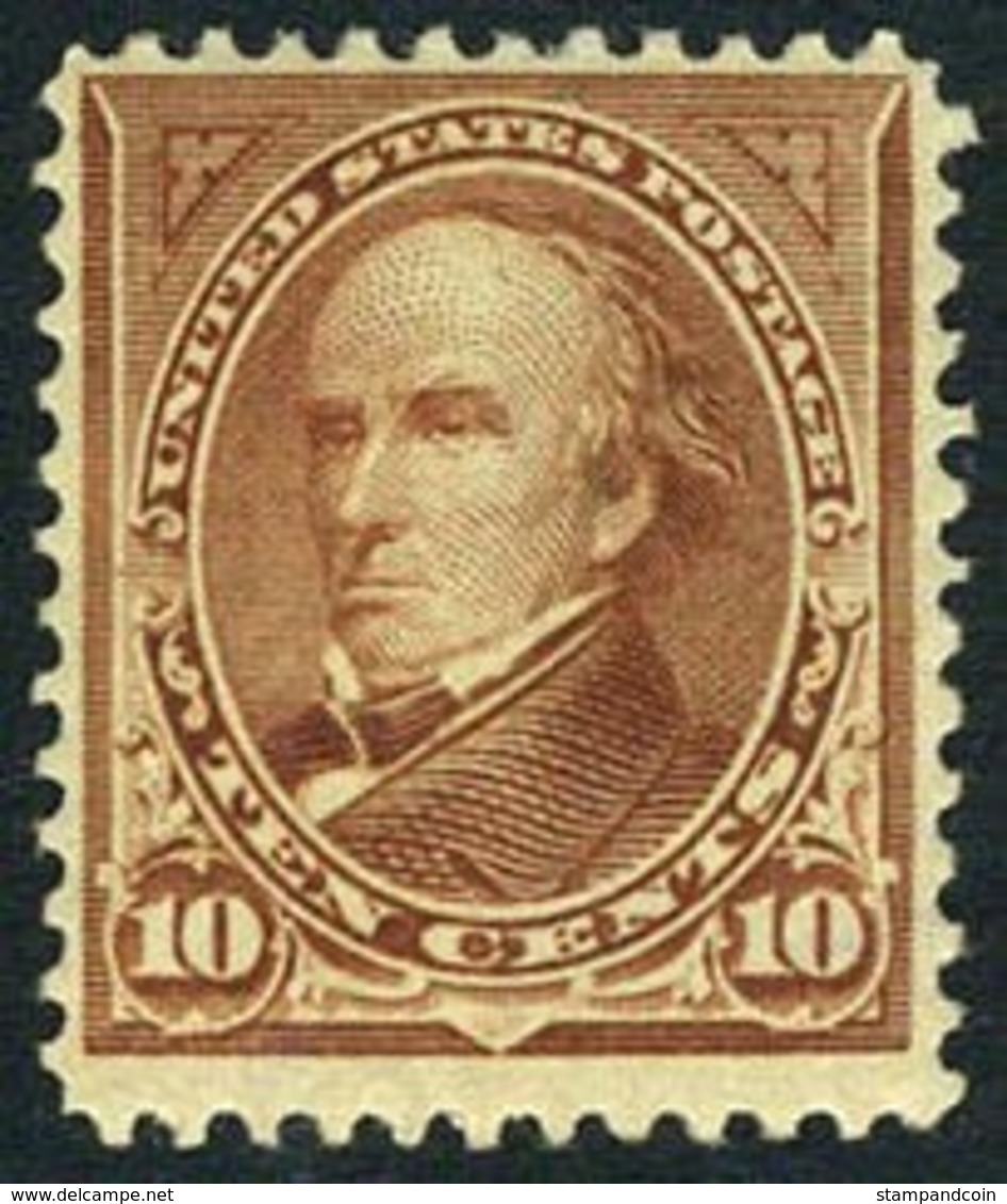 US #282c Mint O.g. Lightly Hinged   10c Daniel Webster  Type 1  Issue Of 1898 - Unused Stamps