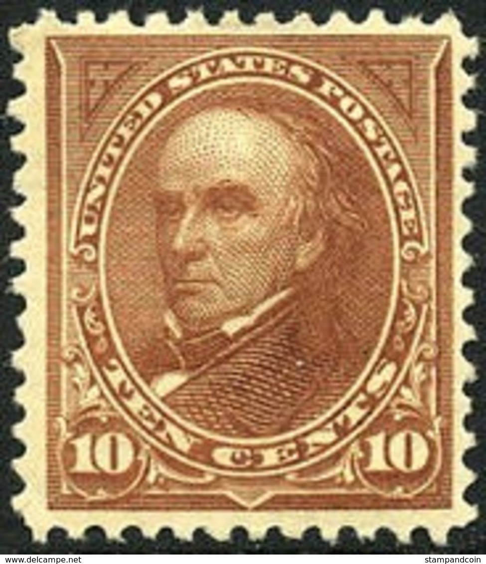 US #282c Mint O.g. Hinged   10c Daniel Webster  Type 1  Issue Of 1898 - Unused Stamps