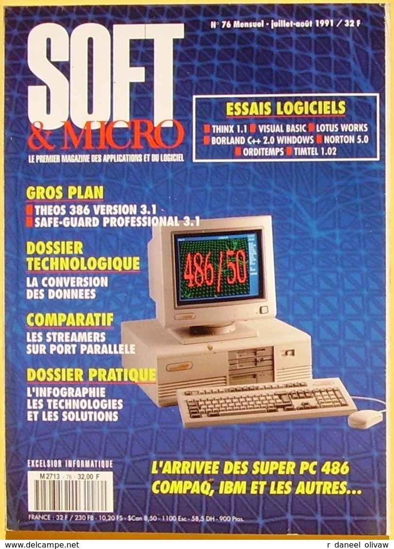 Soft & Micro N° 76 - Août 1991 (BE+) - Informatique