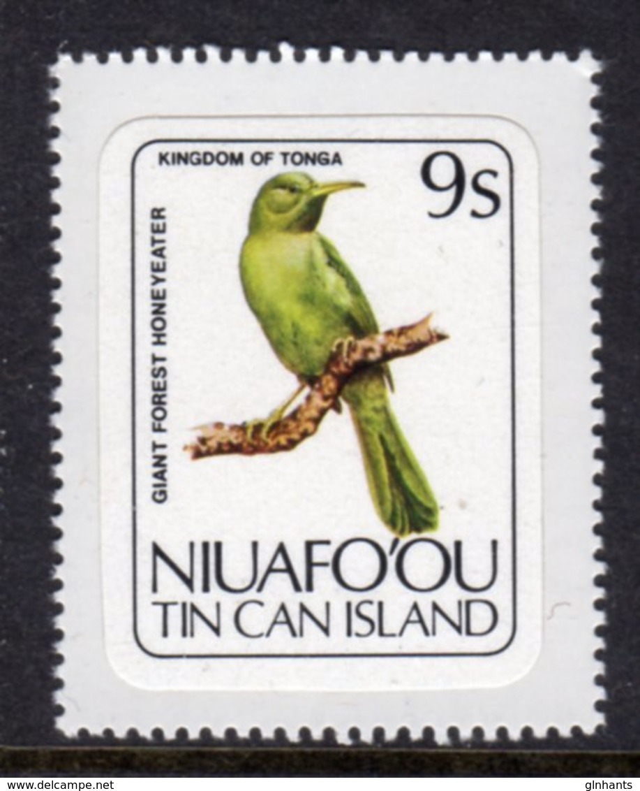 TONGA NIUAFO'OU - 1983 9S GREEN HONEYEATER BIRD STAMP SELF-ADHESIVE ON BACKING PAPER FINE MNH ** SG 32 - Tonga (1970-...)