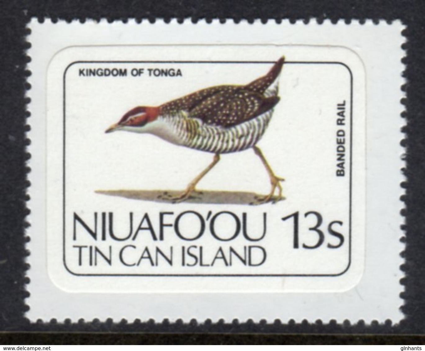 TONGA NIUAFO'OU - 1983 13S BANDED RAIL BIRD STAMP SELF-ADHESIVE ON BACKING PAPER FINE MNH ** SG 34 - Tonga (1970-...)