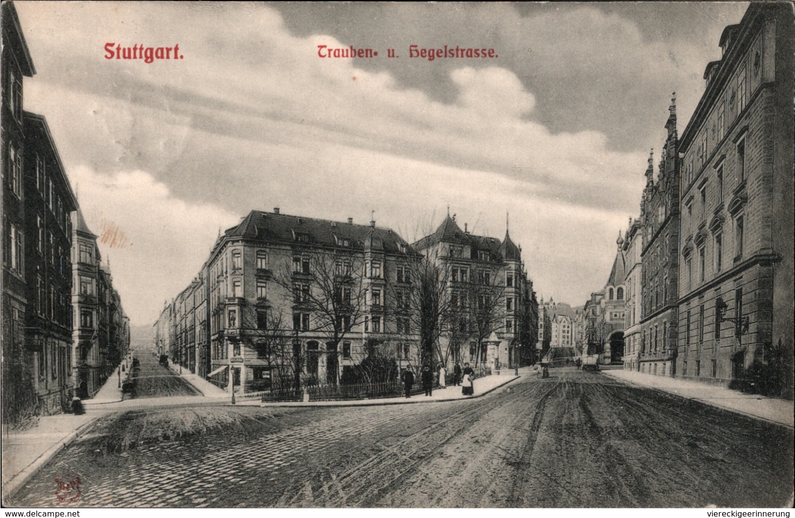 ! 1908 Alte Ansichtskarte Aus Stuttgart, Traubenstraße Und Hegelstraße - Stuttgart