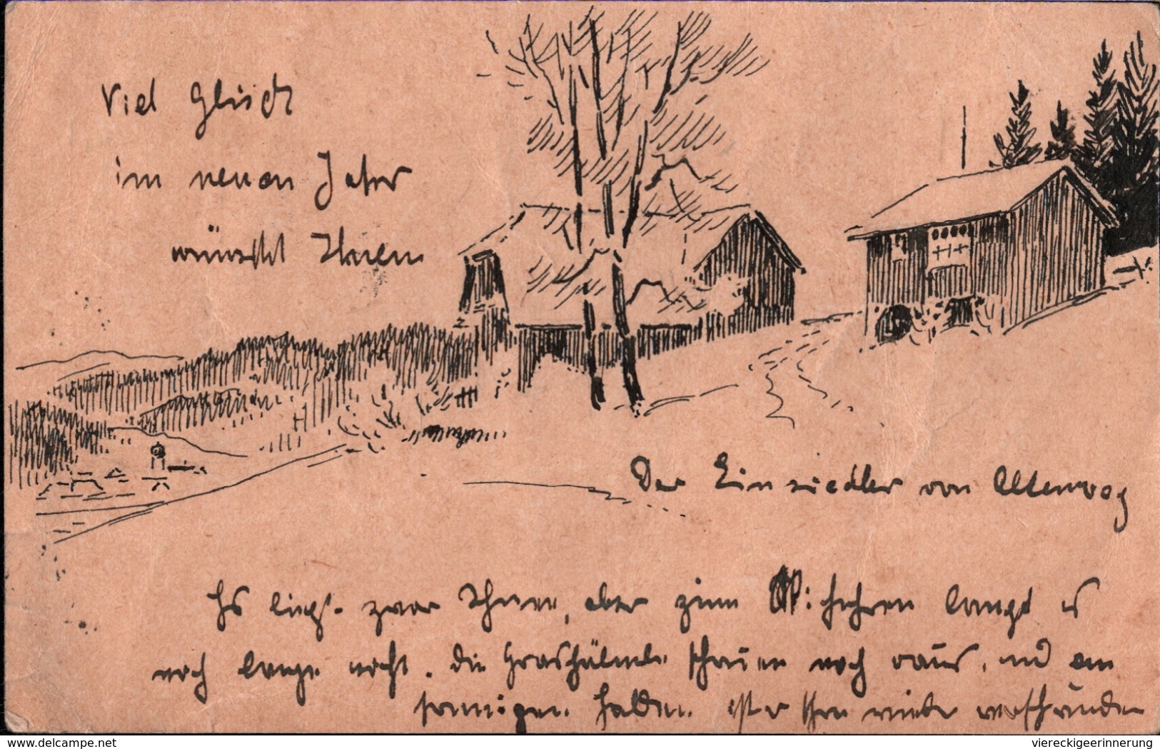 ! 1924 Ganzsache Mit Zeichnung Aus Hinterzarten Im Schwarzwald,  Autograph Absender Hermann Dischler, Maler, - Other & Unclassified