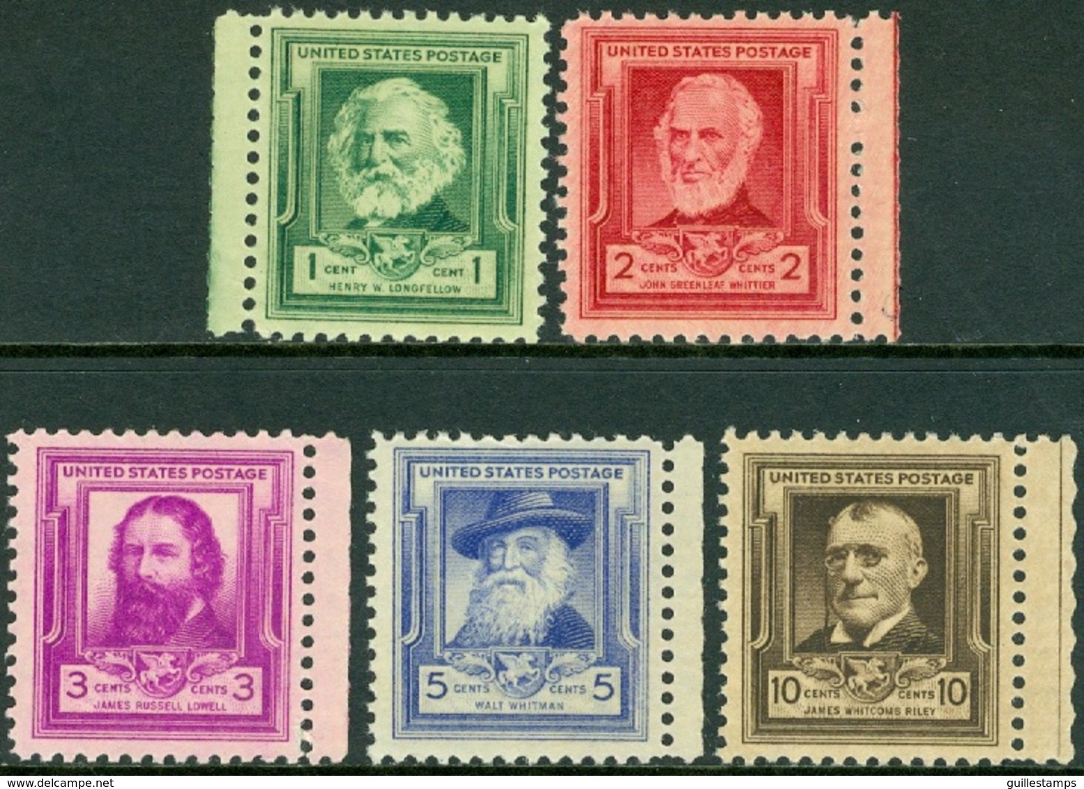 UNITED STATES OF AMERICA 1940 FAMOUS AMERICAN POETS** (MNH) - Unused Stamps