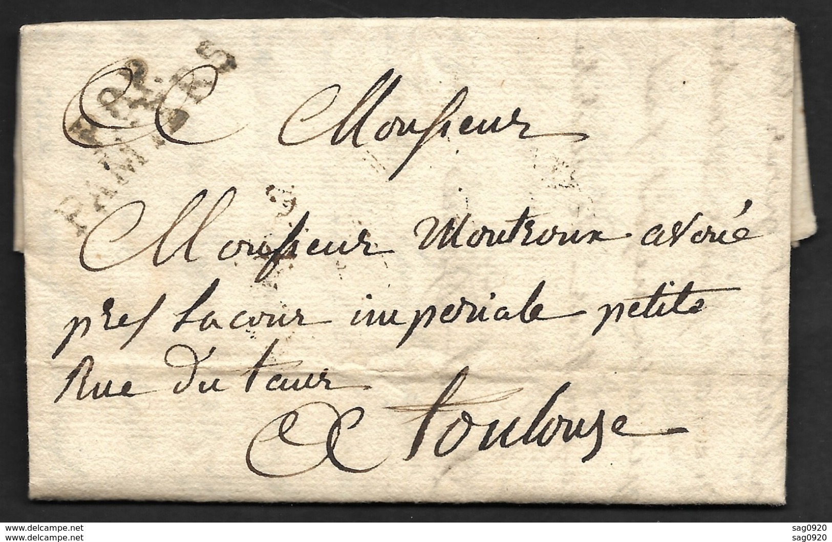 Ariège-Lettre Avec Marque P8P PAMIERS (35*11.5)-Pour Toulouse - 1801-1848: Précurseurs XIX