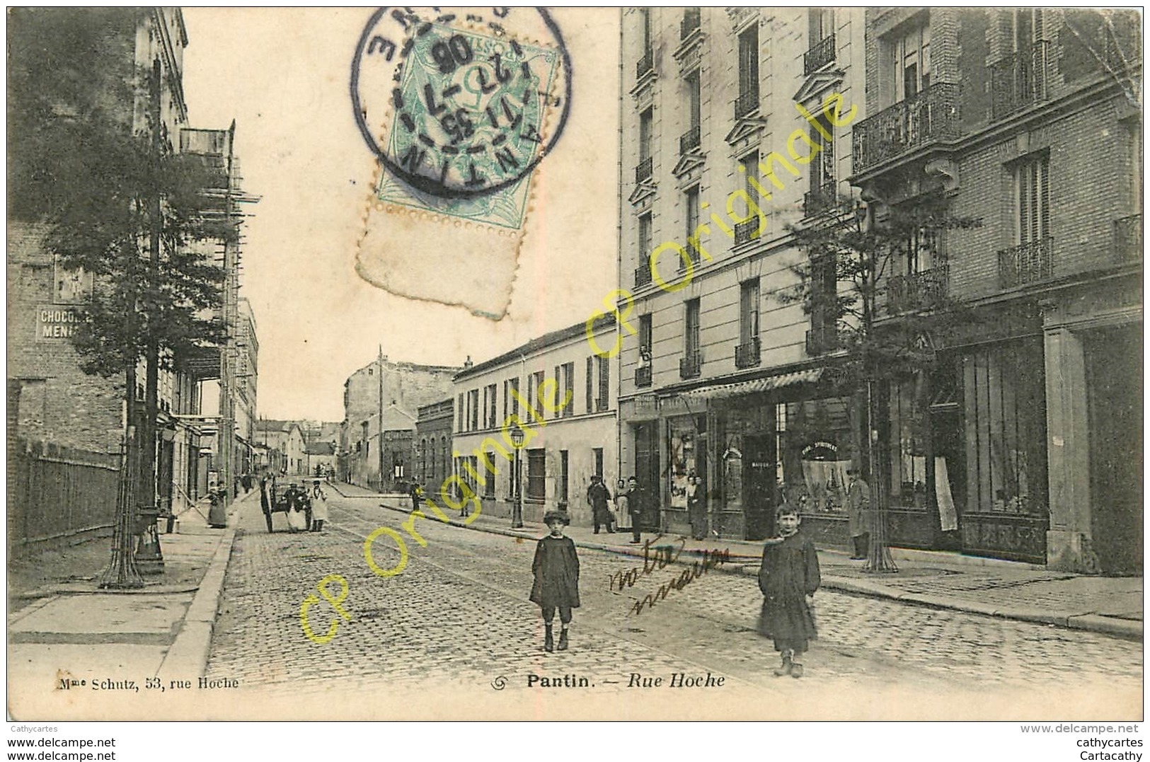 93. PANTIN .  Rue Hoche . CPA Animée . - Pantin