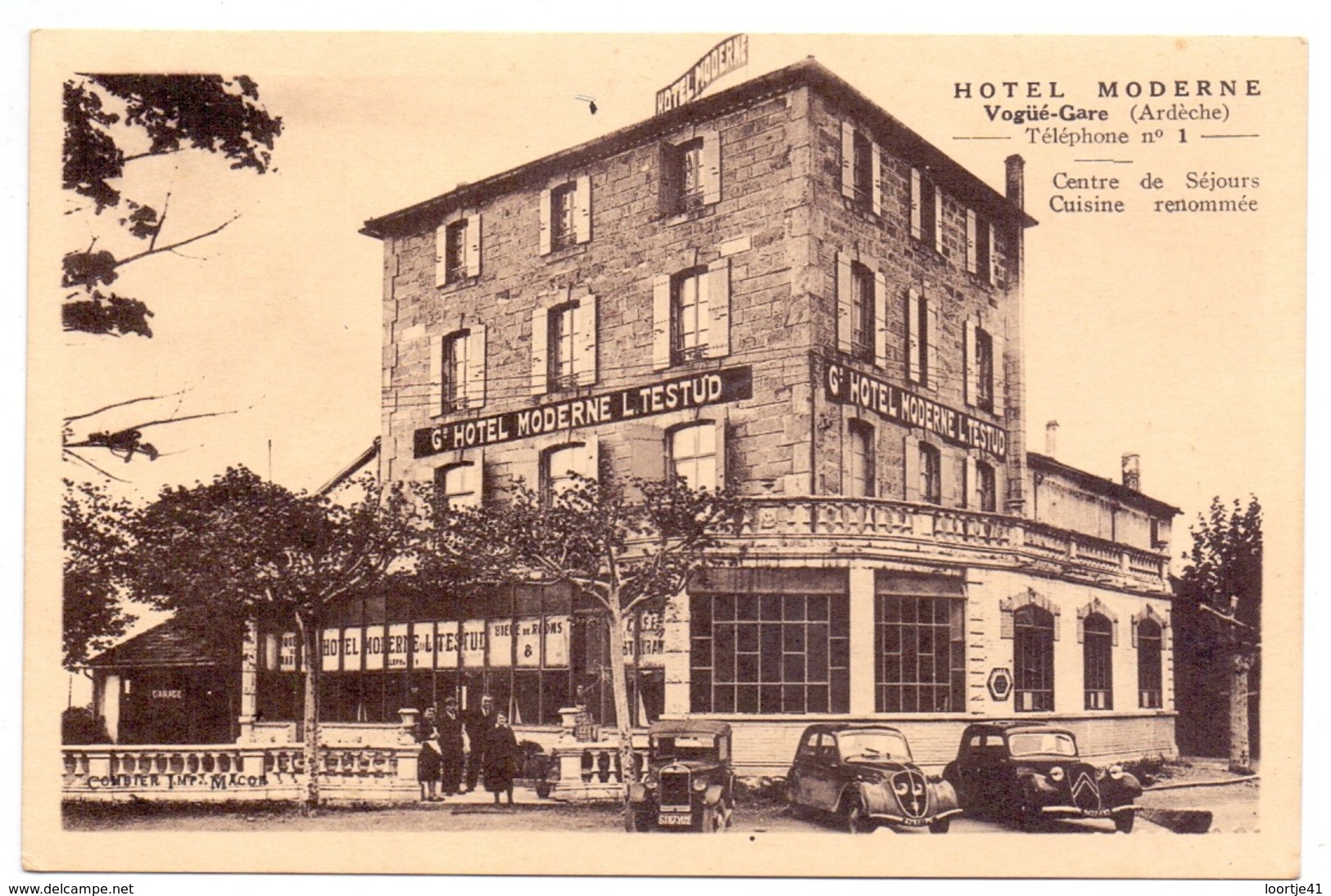 CP - Vogüe Gare - Hotel Moderne L. Testud - Alberghi & Ristoranti