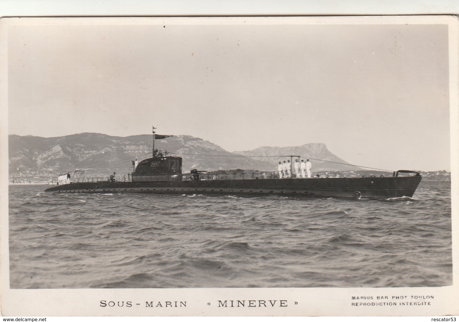 Rare Cpa Navire De Guerre Sous-marin Minerve - 1939-45