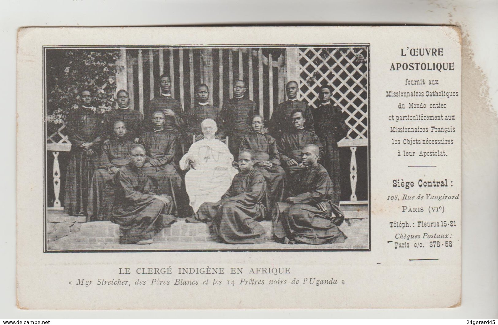 CPA OUGANDA RELIGION - Le Clergé Indigène, Mgr STREICHER Des Pères Blancs Et 14 Prêtres Indigènes - Ouganda