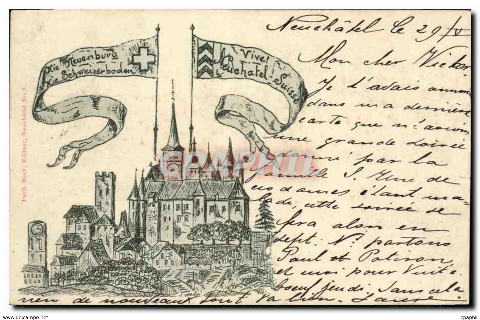 CPA Suisse Neuchatel Carte 1898 - Neuchâtel