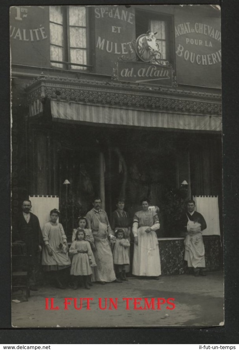 75 PARIS -  AD. ALLAIN - Achat De Chevaux Pour La Boucherie - SPte D'ANE Et MULET -1ère Qualité - CPA PHOTO A IDENTIFIER - Petits Métiers à Paris