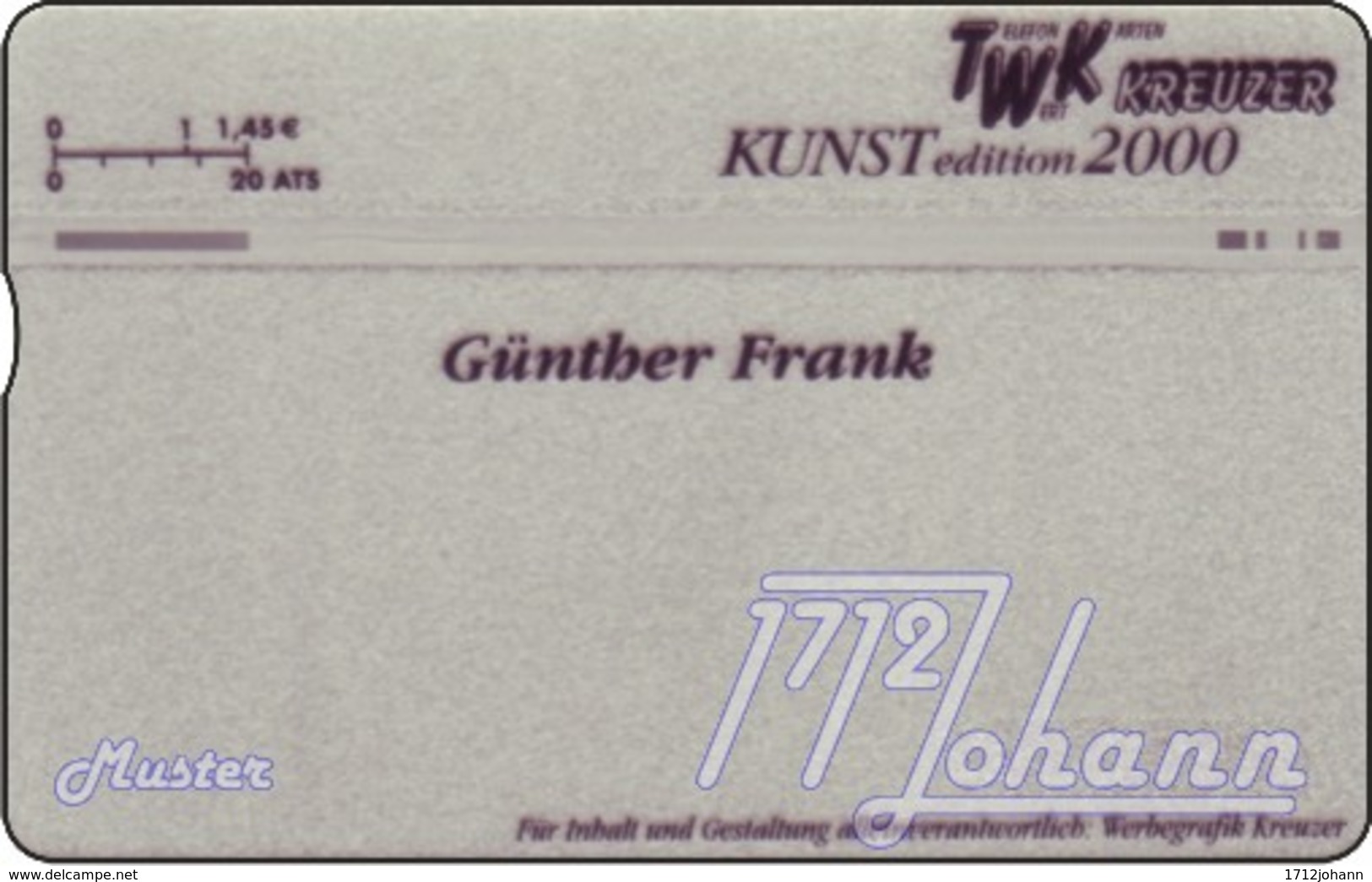 TWK Österreich Privat: "Kunst - Günther Frank" Gebr. - Autriche