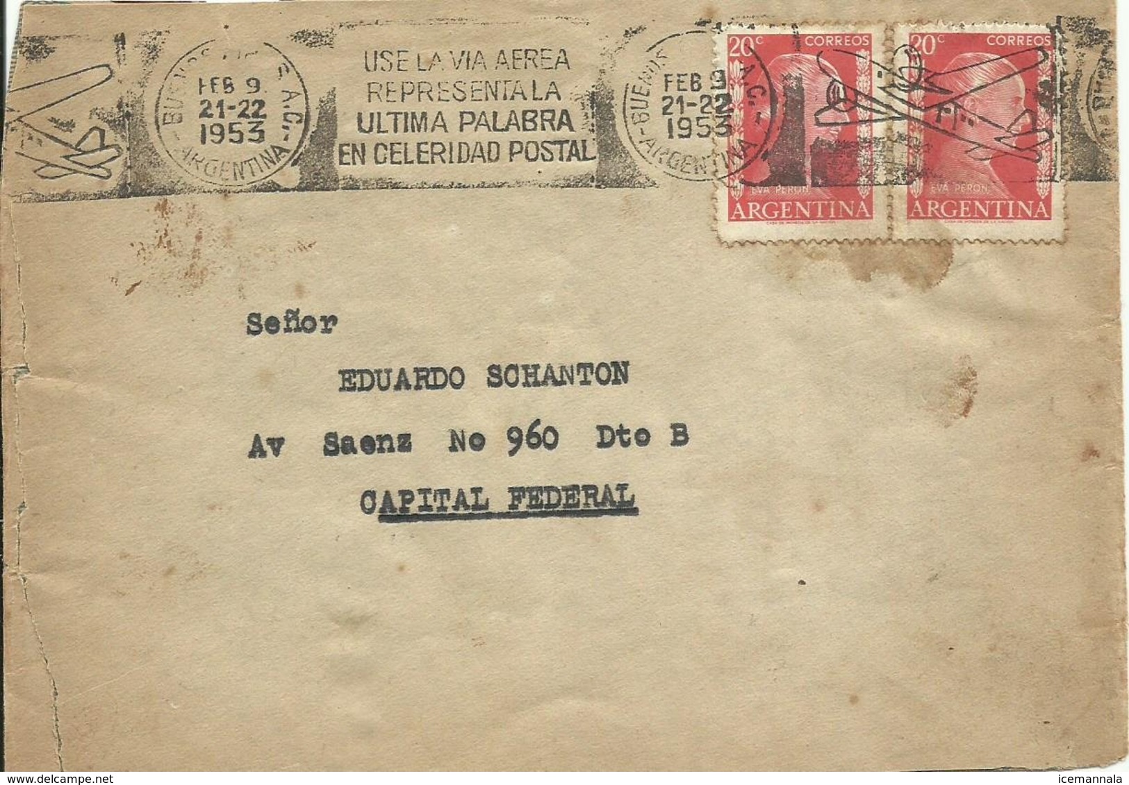 ARGENTINA, CARTA  DIRIGIDA  A CAPITAL FEDERAL - Cartas & Documentos