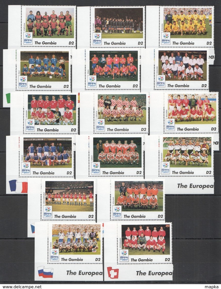 X1181 GAMBIA SPORT FOOTBALL UEFA EURO 96 ENGLAND ALL TEAMS !!! FULL BIG SET MNH - Europei Di Calcio (UEFA)