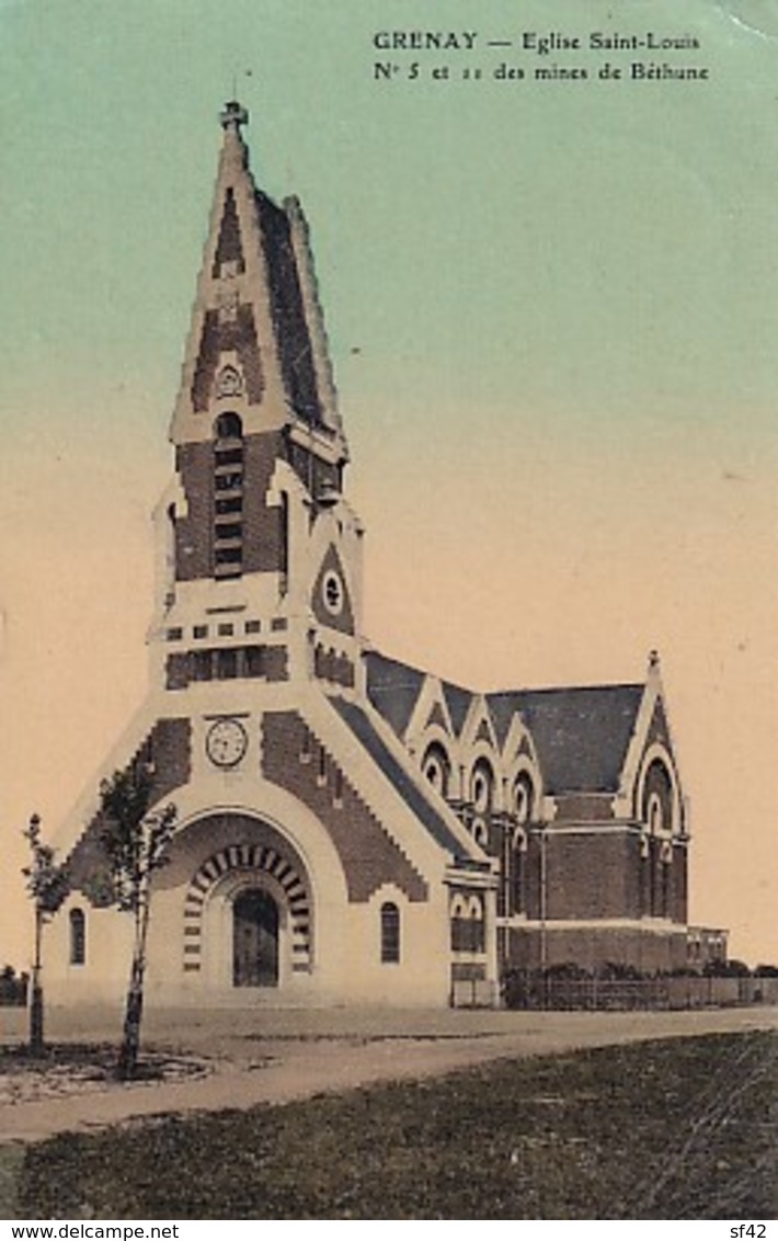 GRENAY        EGLISE SAINT LOUIS. N° 5 ET 11 DES MINES DE BETHUNE - Sonstige & Ohne Zuordnung