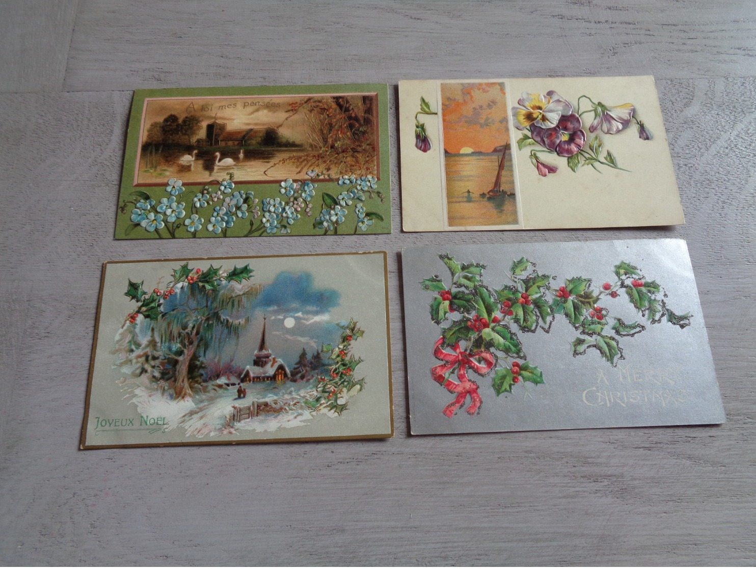 Beau lot de 60 cartes postales de fantaisie gaufrées  gaufrée       Mooi lot van 60 postkaarten van fantasie reliëf