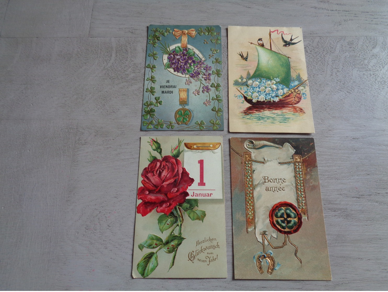 Beau lot de 60 cartes postales de fantaisie gaufrées  gaufrée       Mooi lot van 60 postkaarten van fantasie reliëf