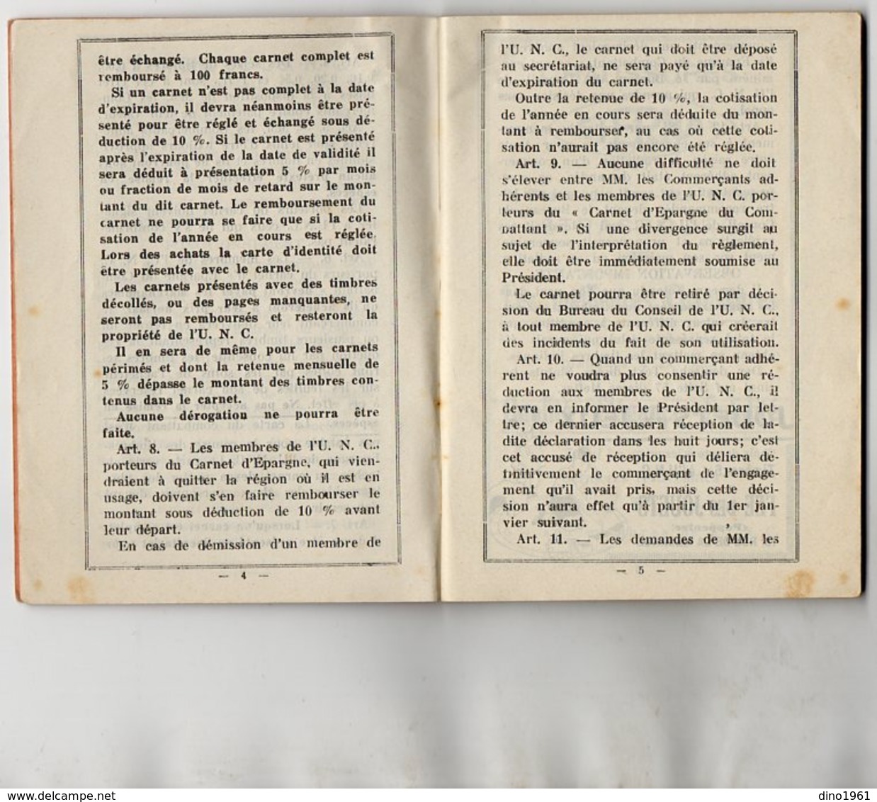 VP15.694 - MILITARIA - Carte & Livret Publicitaire ( 96 Pages )  De L' U.N.C  - Section De STRASBOURG - Documents