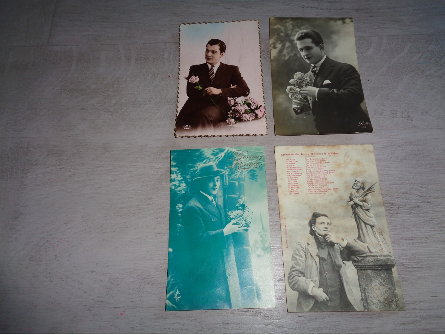 Beau lot de 60 cartes postales de fantaisie  hommes  homme   Mooi lot 60 postkaarten van fantasie mannen man -  60 scans