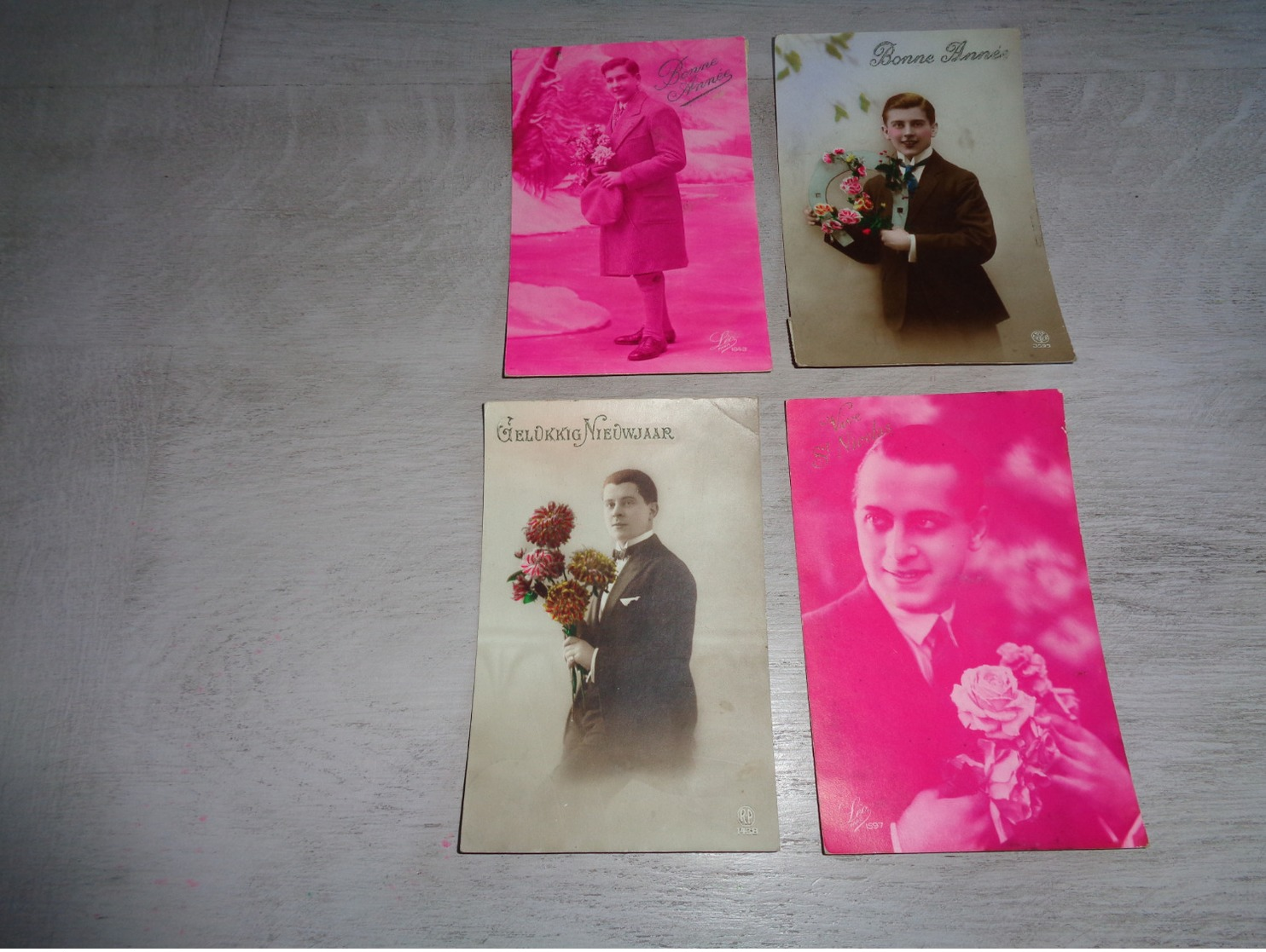 Beau lot de 60 cartes postales de fantaisie  hommes  homme   Mooi lot 60 postkaarten van fantasie mannen man -  60 scans