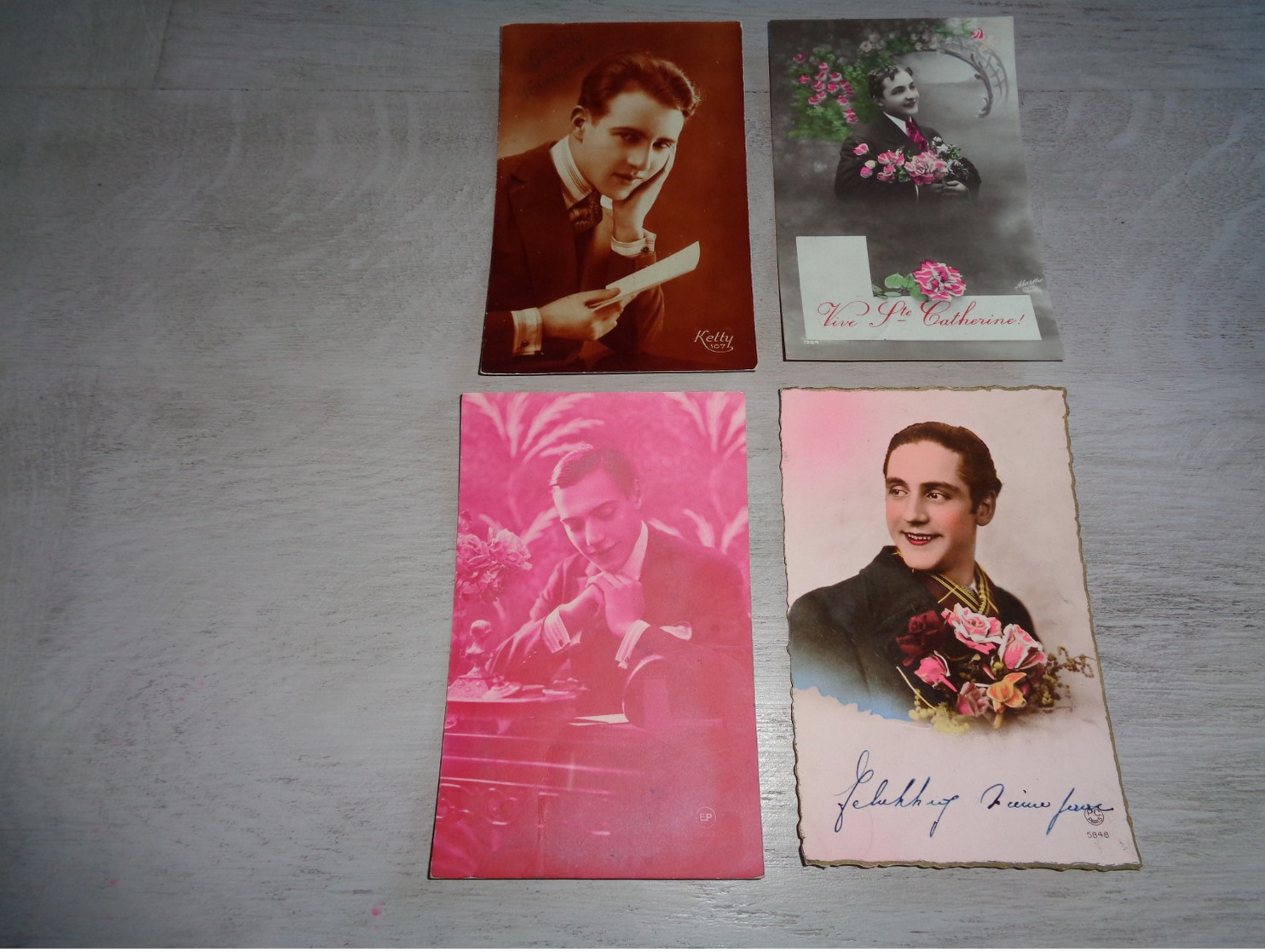 Beau lot de 60 cartes postales de fantaisie  hommes  homme   Mooi lot 60 postkaarten van fantasie mannen man -  60 scans