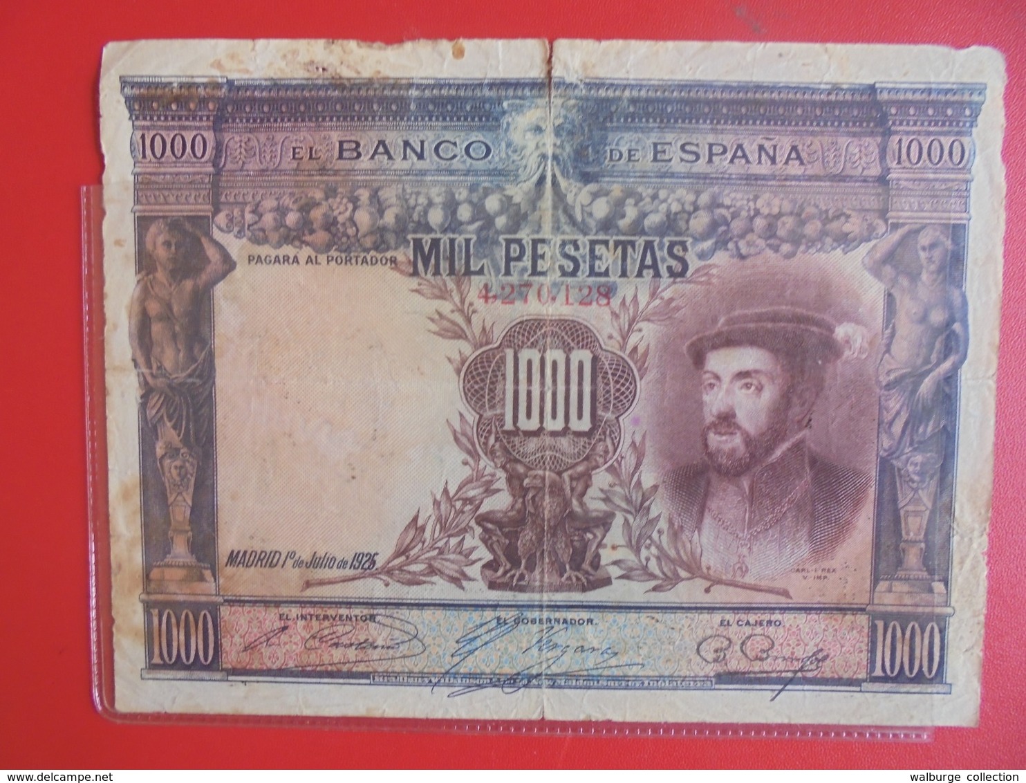 ESPAGNE 1000 PESETAS 1925 CIRCULER (B.7) - 1000 Pesetas