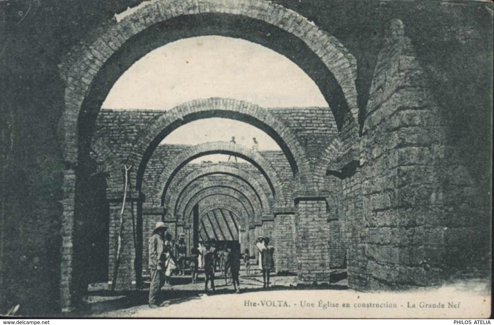 CAD Bobo-Dioulasso Cote D'Ivoire 7 Juin 42 Cachet Dépôt De Gue ? Du ? Vaguemestre FM CPA Haute Volta église Construction - Storia Postale