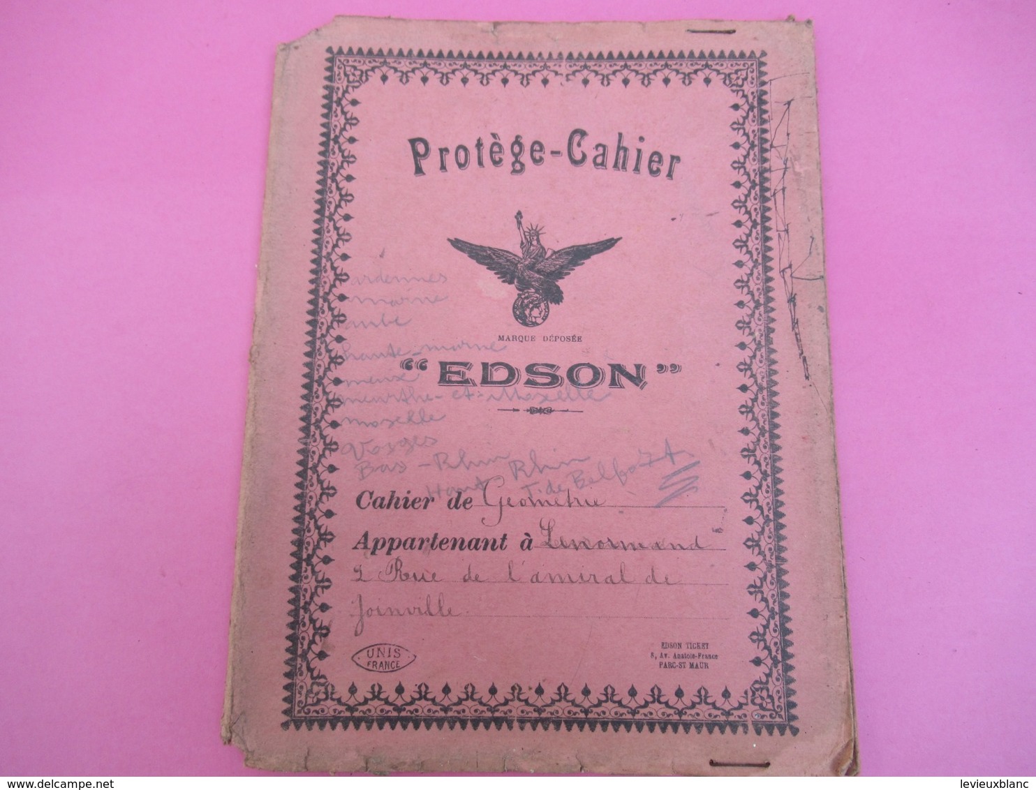 Protège   Cahier/Autres/EDSON Marque Déposée/ Unis France / PARC- SAINT MAUR/Lenormand/Neuilly/Vers 1920-1930     CAH203 - Other & Unclassified