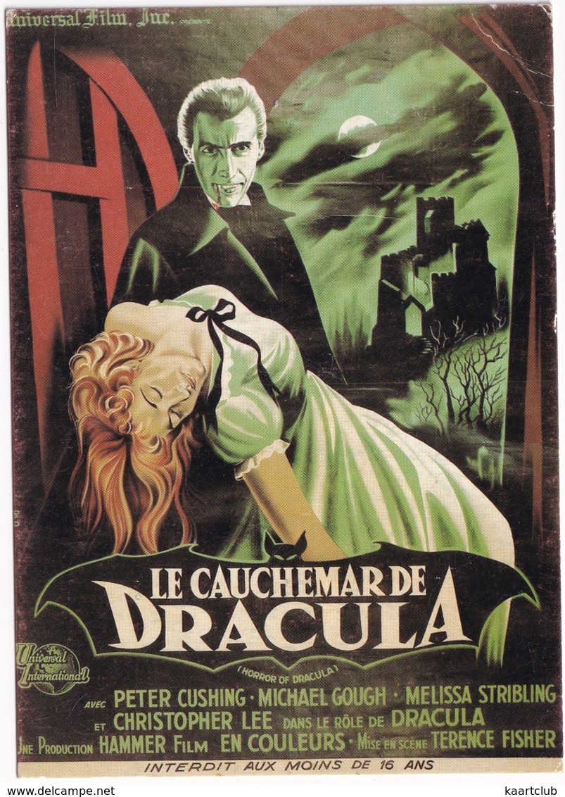 E 19 - 'LE CAUCHEMAR DE DRACULA'  - Christopher Lee - ('Horror Of Dracula') - Posters Op Kaarten