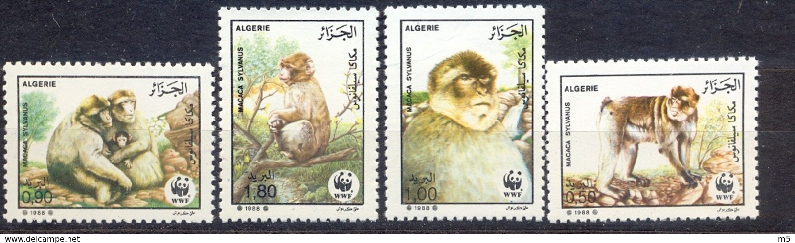 ALGERIE - MNH - WWF - FAUNA - MONKEYS - MI.NO.972-975 - CV = 8 € - Neufs