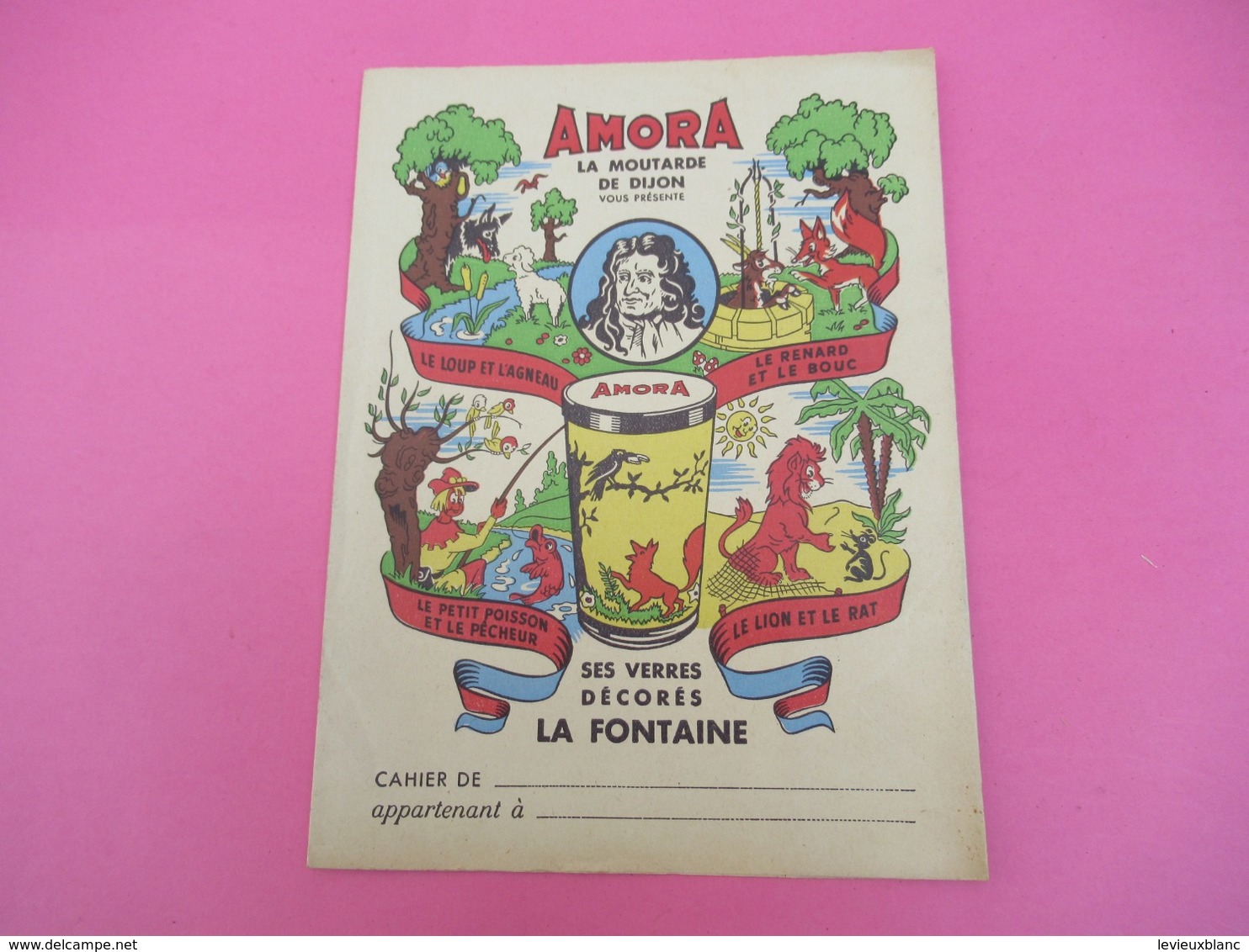 Protège   Cahier/Moutarde/ AMORA / La Moutarde De DIJON/ La Fontaine/ EFGE Valenciennes /Vers 1950           CAH206 - Mostard