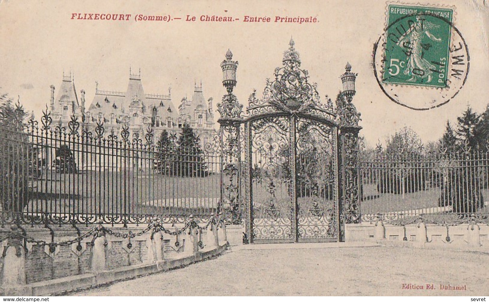 FLIXECOURT. - Le Château. - Entrée Principale. Cliché RARE - Flixecourt