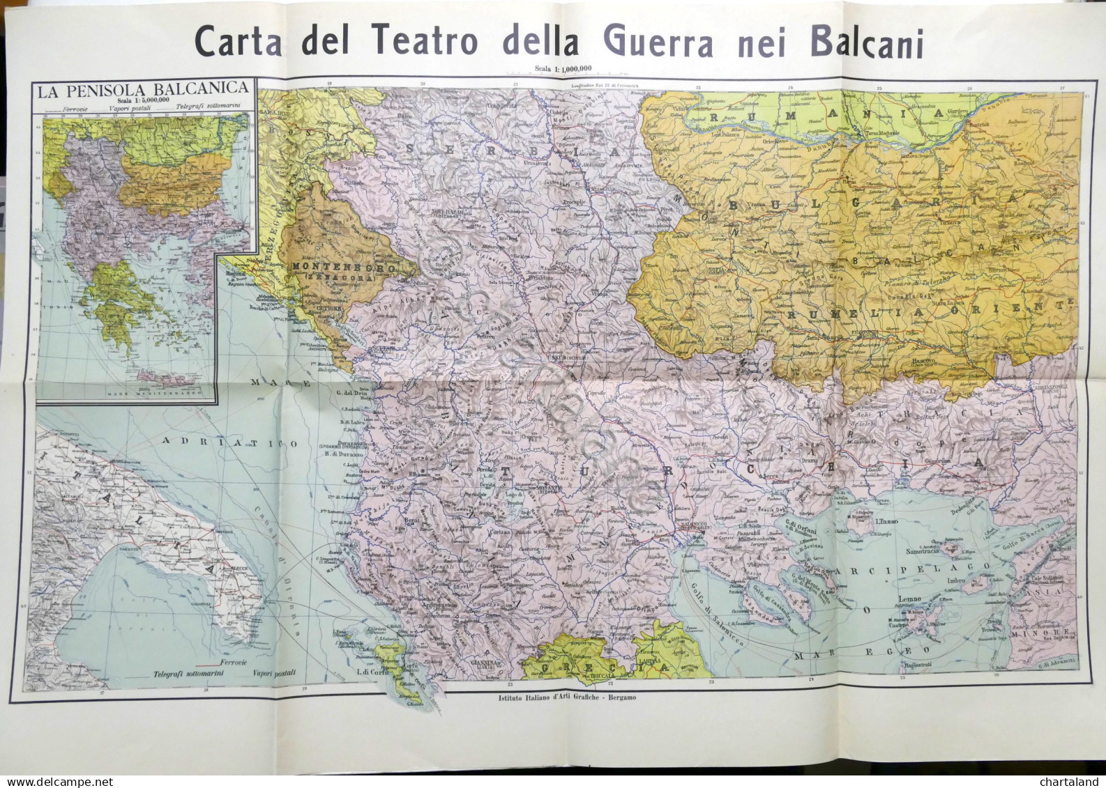 Carta Del Teatro Della Guerra Nei Balcani - Ed. 1912 - Altri & Non Classificati