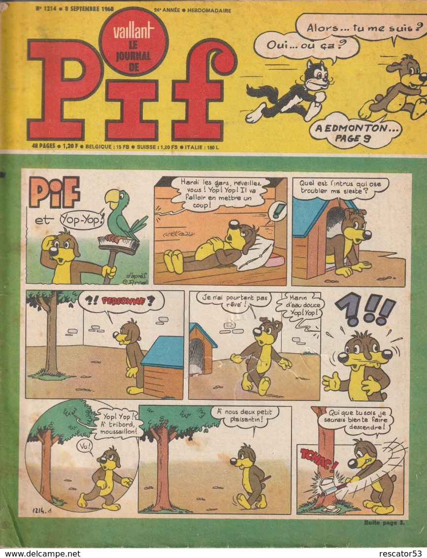 Rare Revue  Pif N°1214 Du 8 Septembre 1968 - Pif - Autres