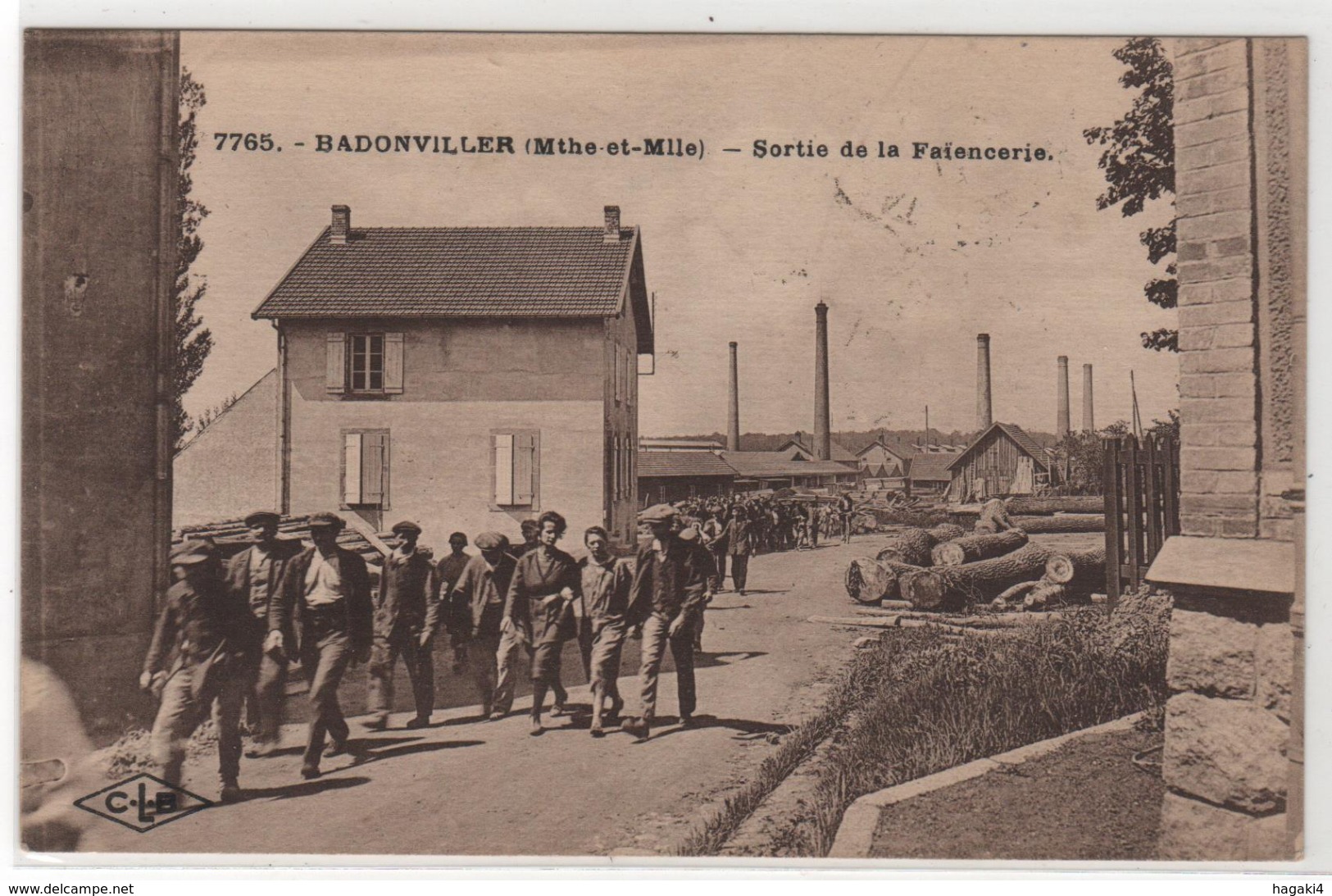 CPA 54 : 7765 - BADONVILLER - Sortie De La Faïencerie - Ed. Lardier à Besançon - 1927 - Usines - Otros & Sin Clasificación