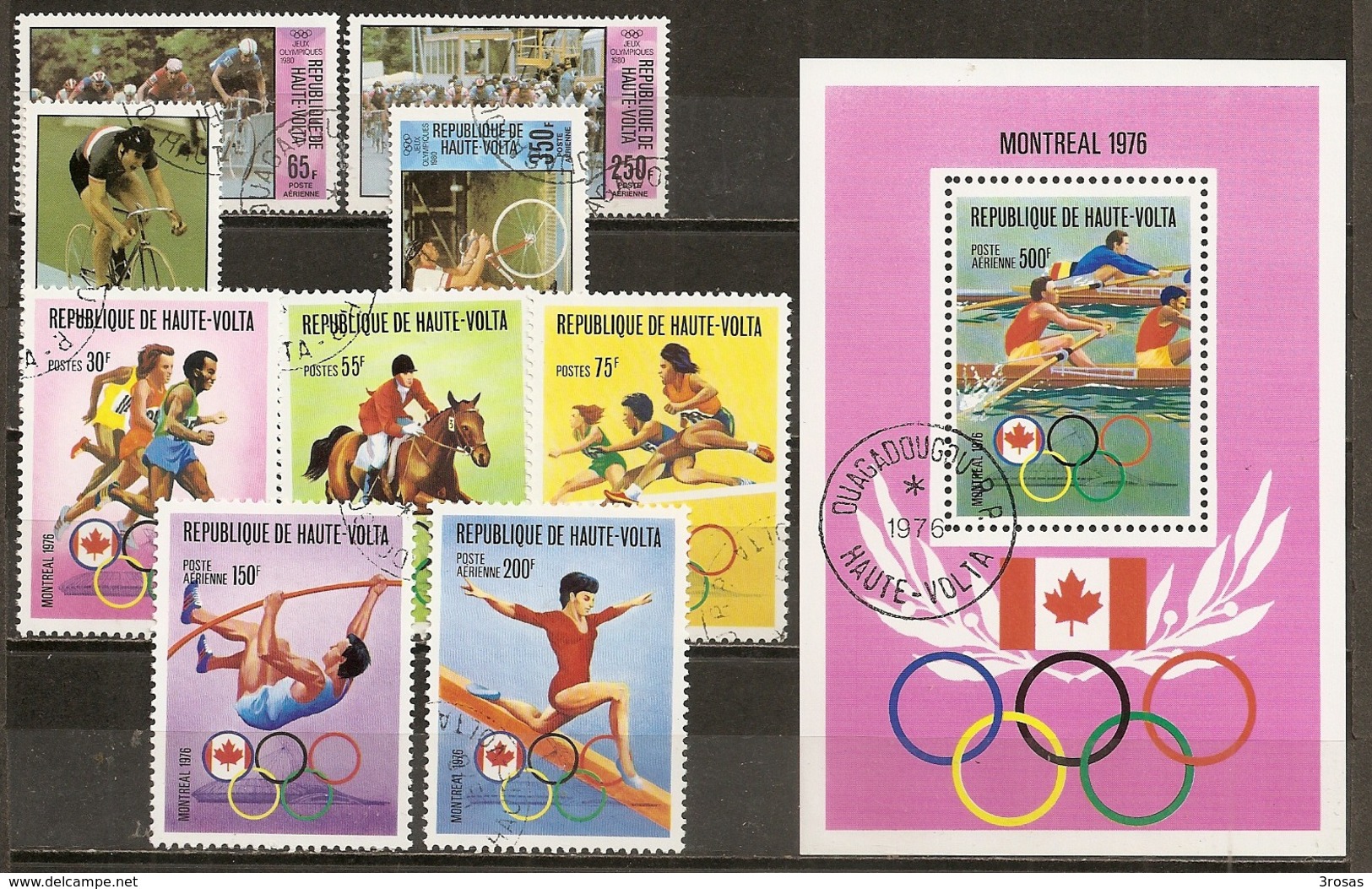 Upper Volta Burkina Faso 1976/80 Jeux Olympiques 2 Sets And Block Obl - Opper-Volta (1958-1984)