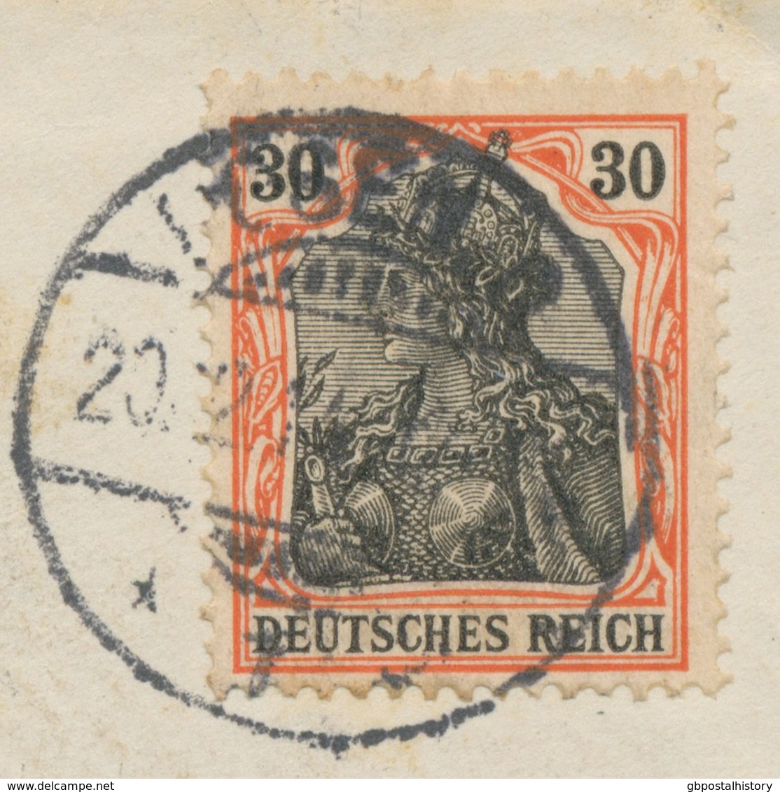 DEUTSCHES REICH 1914 Germania 30 (Pf) Als Selt. EF A. R-Brief (mit Original-Inhalt) Aus „POSEN O. / 1“ - Briefe U. Dokumente