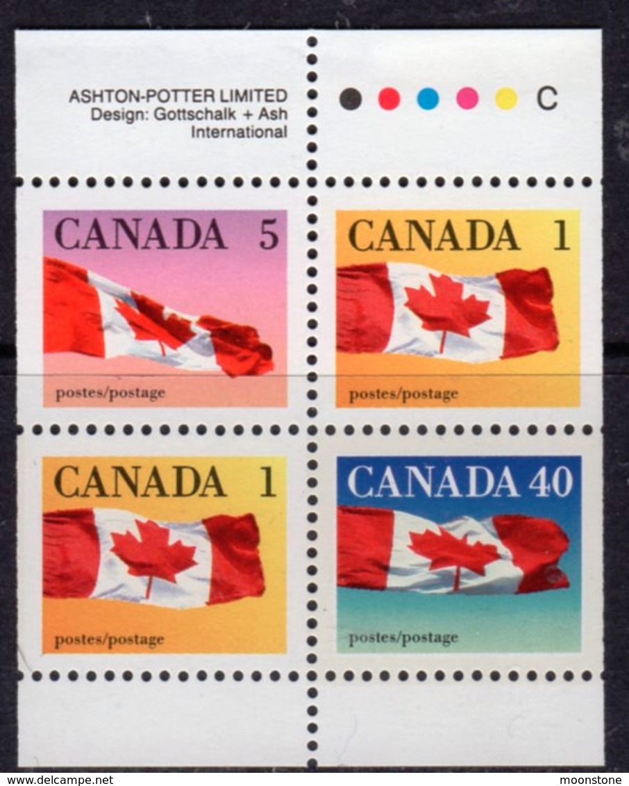 Canada 1989-2005 Flag Definitives Booklet Pane Of 4, MNH, SG 1350c - Unused Stamps