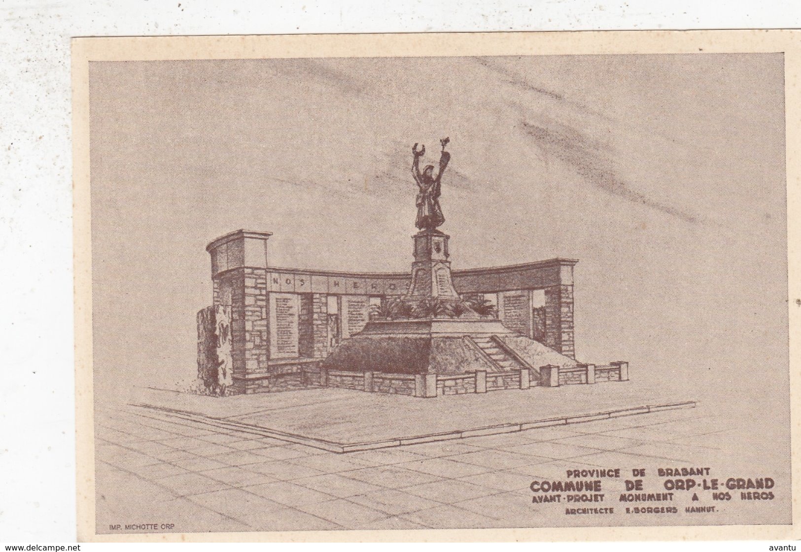 ORP LE GRAND / AVANT PROJET DU MONUMENT 1914-18 - Orp-Jauche