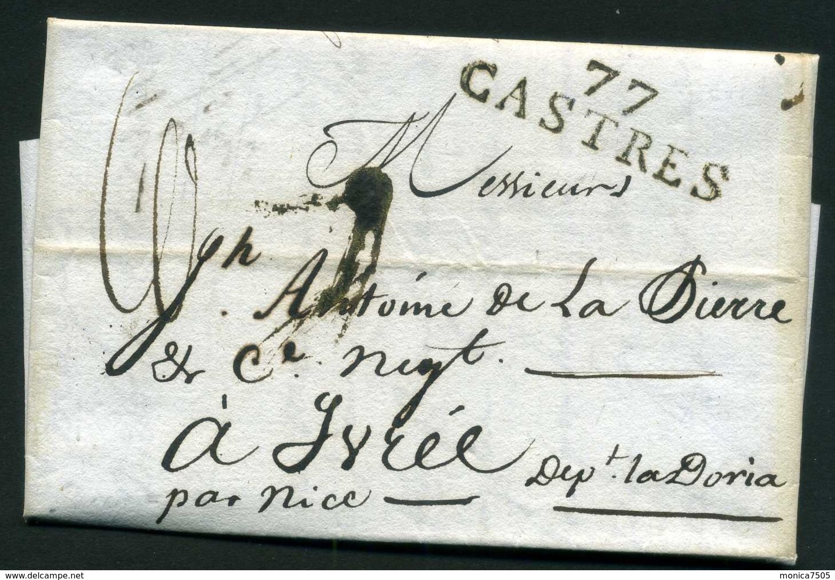 LETTRE  DE CASTRES  DU  4 OCTOBRE   1809  A  DESTINATION  DE  IVREE ITALIE - 1801-1848: Précurseurs XIX