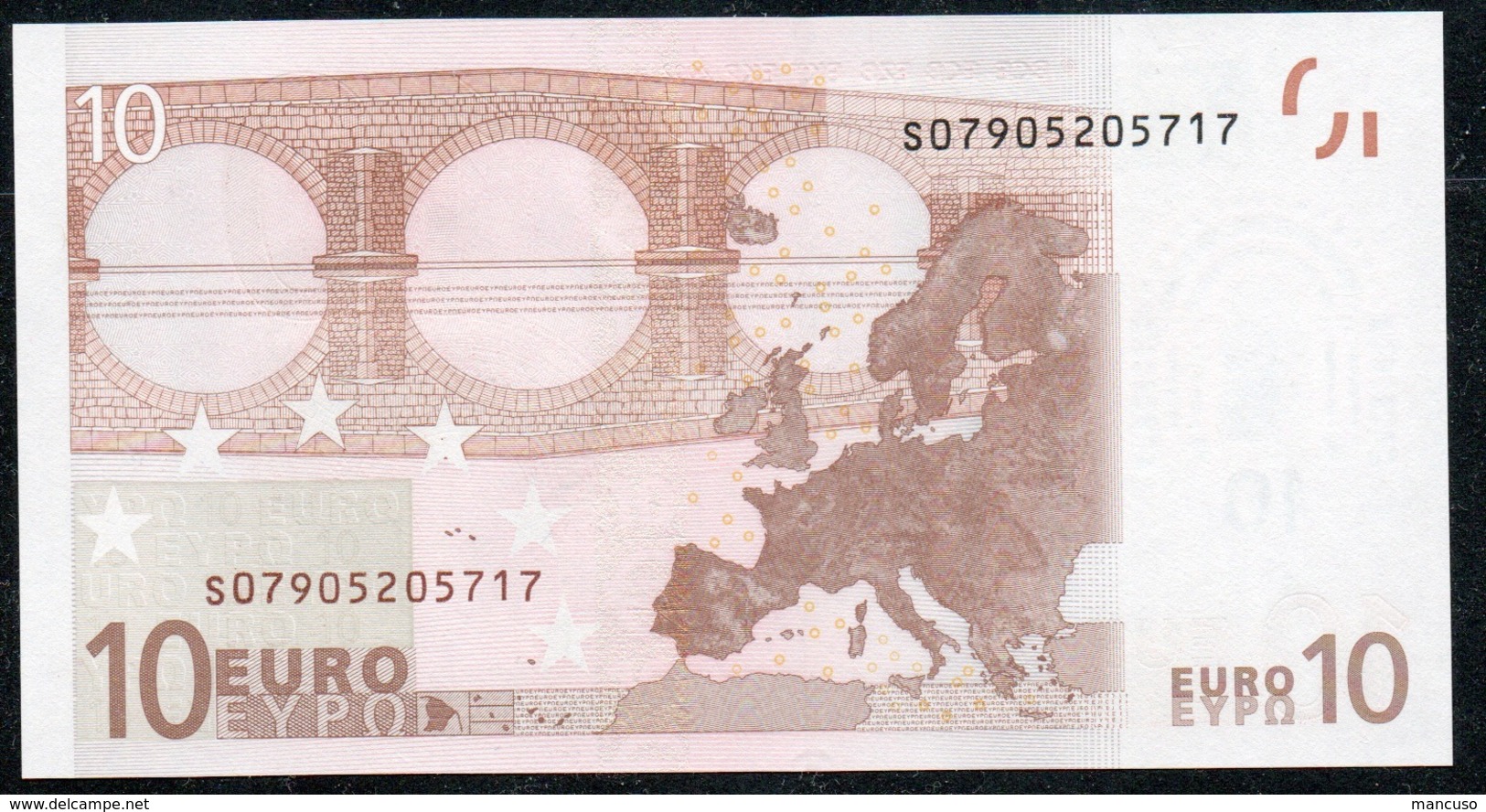 VERY RARE 10 EURO ITALIA S J008 TRICHET  UNC - 10 Euro